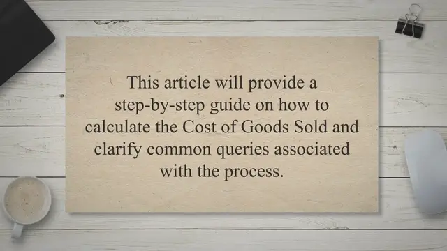 Video thumbnail for How to Calculate the Cost of Goods Sold