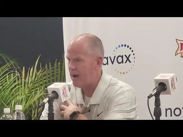 'Video thumbnail for Colorado coach Tad Boyle, forward Andrej Jakimovski and guard Julian Hammond after upset of UConn'