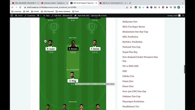 Video thumbnail for PAK vs WI Dream11 Prediction PAK vs WI Dream11 Team PAK vs WI Dream11 Team Today Playing 11