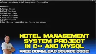 Video thumbnail for Hotel Management System Project in C++ and MySQL with Source Code (Free Download) 2022
