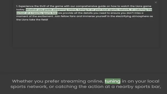Video thumbnail for today. Whether you prefer streaming online, tuning in on your local sports network, or catching the action at a nearby sports bar, we provide all the details you need to ensure you don’t miss a moment of the excitement. Join fellow fans a