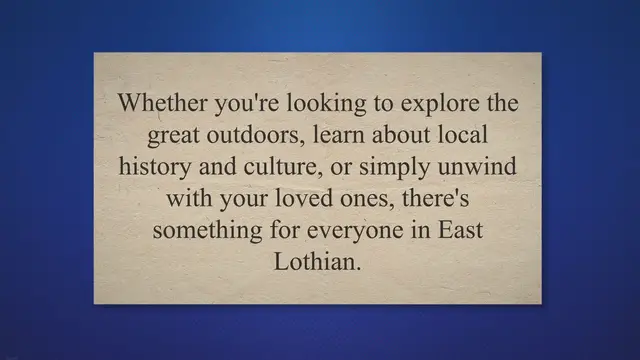 Video thumbnail for Discovering the Best of School Holidays in East Lothian, Scotland: Dates, Activities, and Tips for a Fun and Safe Break