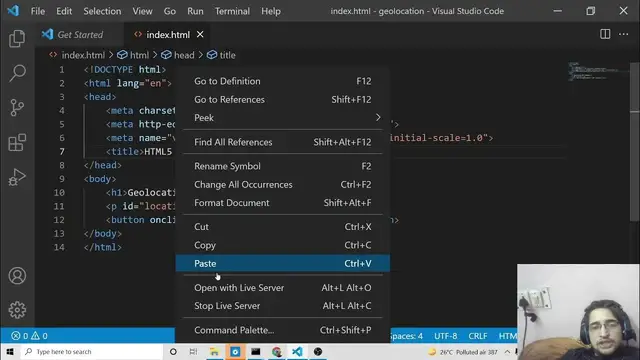 Video thumbnail for Javascript Geolocation API Example to Get User Location in Latitude & Longitude in HTML5