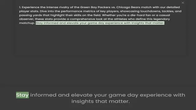 Video thumbnail for player stats. Dive into the performance metrics of key players, showcasing touchdowns, tackles, and passing yards that highlight their skills on the field. Whether you're a die-hard fan or a casual observer, these stats provide a comprehe