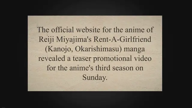 Video thumbnail for Rent-A-Girlfriend Anime Season 3's Teaser Reveals New Character
