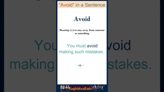 Video thumbnail for Avoid meaning | Avoid in a Sentence | Most common words in English #shorts