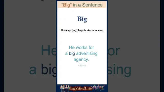 Video thumbnail for Big meaning | Big in a Sentence | Most common words in English #shorts