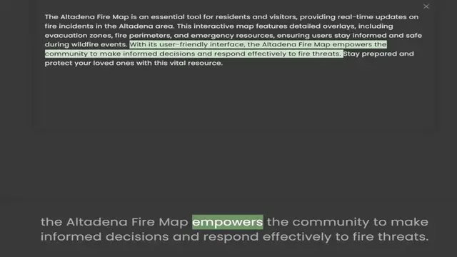 Video thumbnail for fire incidents in the Altadena area. This interactive map features detailed overlays, including evacuation zones, fire perimeters, and emergency resources, ensuring users stay informed and safe during wildfire events. With its user-friend