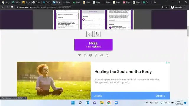 'Video thumbnail for binge eating disorder quiz'