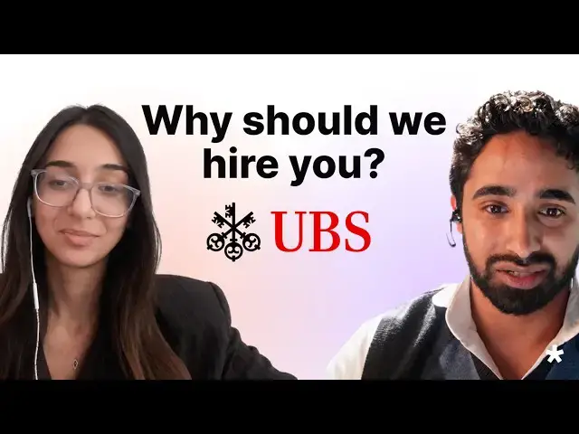 Video thumbnail for UBS Investment Banking Analyst Mock Interview