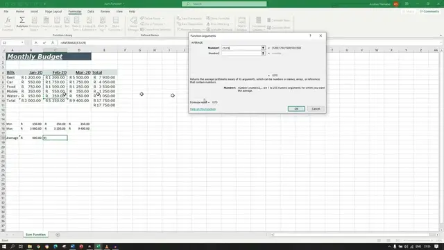 Video thumbnail for Averages in Excel