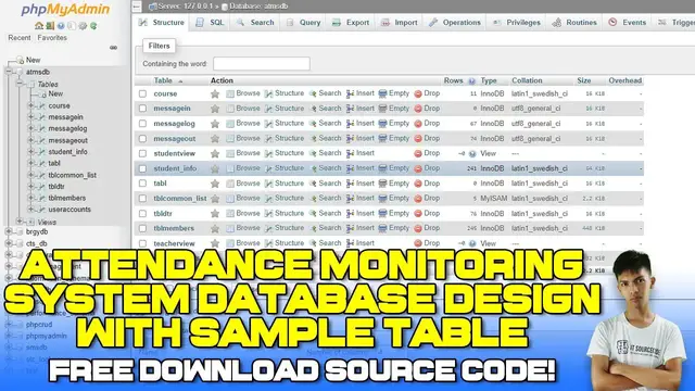 Video thumbnail for Attendance Monitoring System Database Design with Sample Table | Free Download Database Design 2022