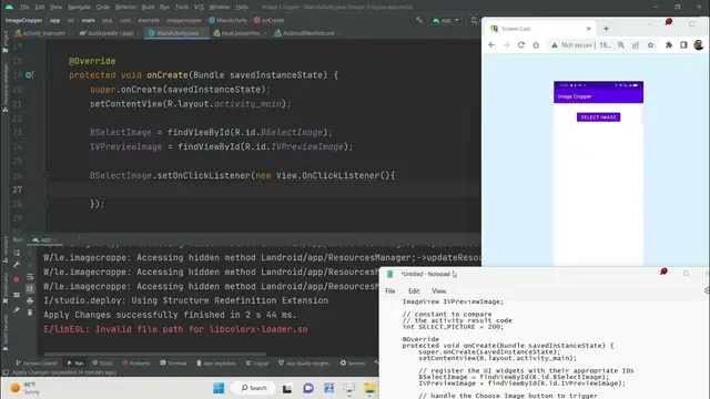 Video thumbnail for Android Project to Select Image From Gallery and Display it inside ImageView in Java