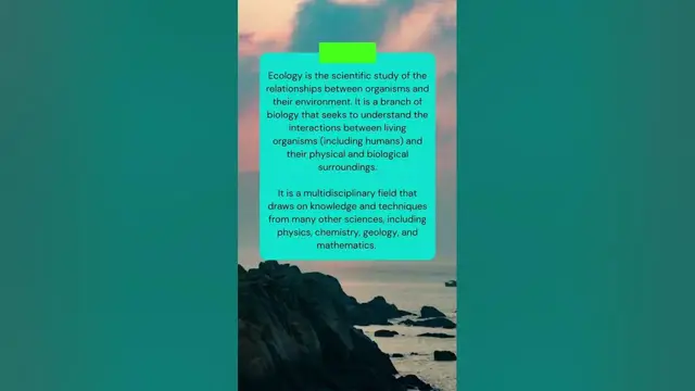 Video thumbnail for Learn what is Ecology | Ecology Vocabulary #shorts