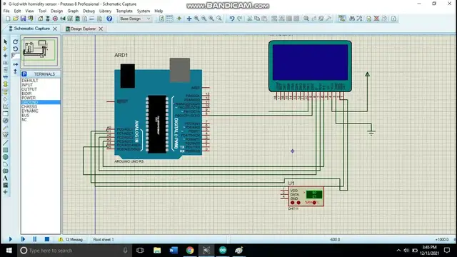 Video thumbnail for How to Simulate DHT11 Sensor with G-LCD in Proteus?