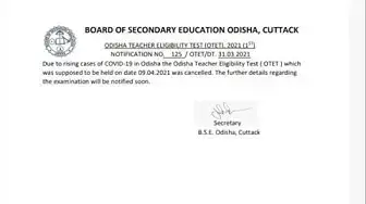 'Video thumbnail for OTET Exam Cancel? OTET Exam Date | OTET Exam Scheduled'