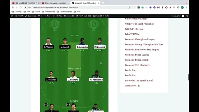 Video thumbnail for SL vs AUS Dream11 Prediction SL vs AUS Dream11 Team SL vs AUS Dream11 Team Today Playing 11