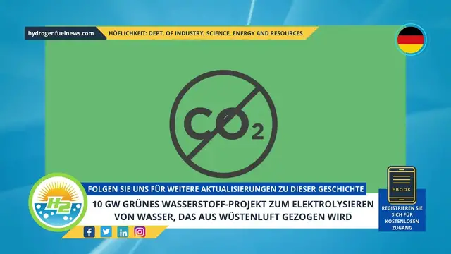 Video thumbnail for [German] 10GW green hydrogen project aims to electrolyze water drawn from desert air
