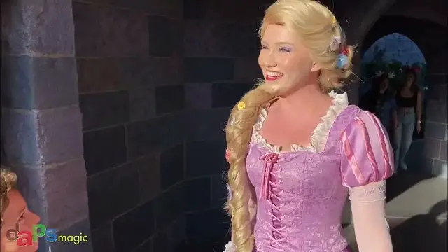 Video thumbnail for Rapunzel and Flynn Rider Play Hide and Seek in Fantasyland at Disneyland