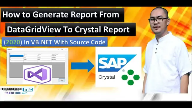Video thumbnail for How To Generate report From DataGridView To Crystal reports in VB.Net With Free Source Code 2020