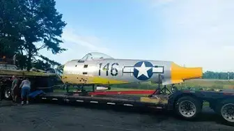 Video thumbnail for Rare P-47 Thunderbolt Arrives at CAF Airbase Georgia