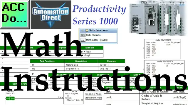 Video thumbnail for Productivity 1000 Series PLC Math Instructions