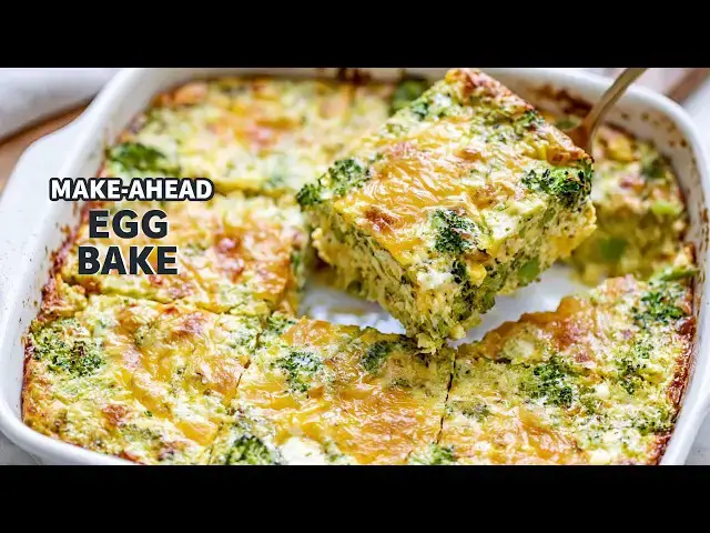 Video thumbnail for Broccoli Cheddar Egg Bake Recipe for Easy Make Ahead Breakfast #BreakfastRecipe #EggBake