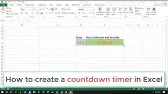 Video thumbnail for How to create a countdown timer in Microsoft Excel