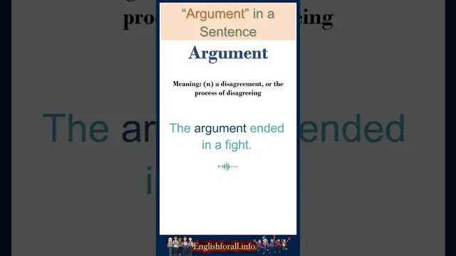 Video thumbnail for Argument meaning | Argument in a Sentence | Most common words in English #shorts