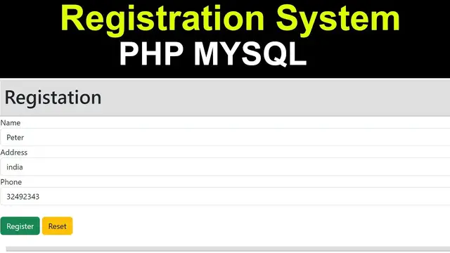Video thumbnail for Registration System using Php Mysql