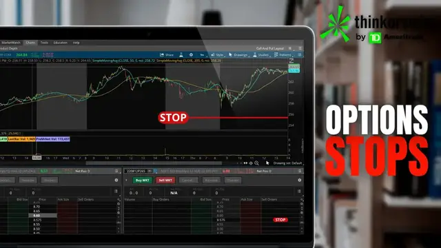 Video thumbnail for How to Place Stops on Options in ThinkorSwim (Stop, Trailing Stop, Stock Price, Study Crossover)