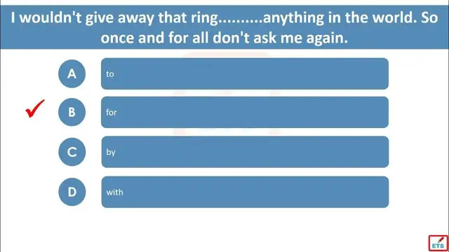 Video thumbnail for English Prepositions Quiz 50