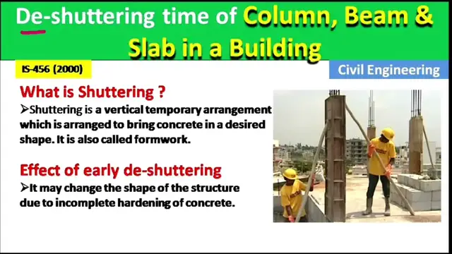 Video thumbnail for De-Shuttering or Removal time of formwork in column, beam, and slab in building