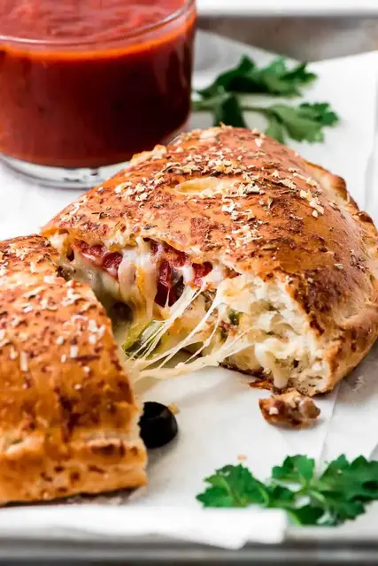 'Video thumbnail for Stuffed Italian Calzone Delight'