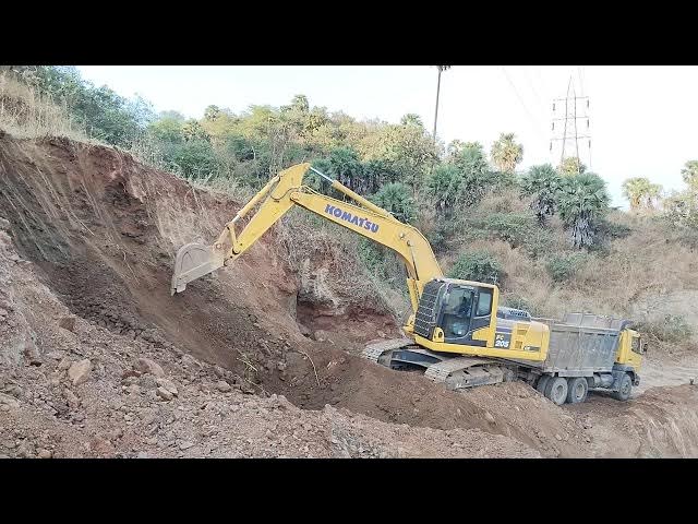 Video thumbnail for 2nd Tipper Komatsu PC205-10M0 Soil Cutting & Loading