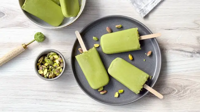 'Video thumbnail for Matcha Pistachio Popsicles Recipe'