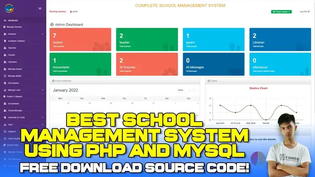 Video thumbnail for Best School Management System in PHP and MySQL with Source Code | FREE DOWNLOAD
