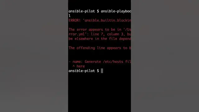 Video thumbnail for #Shorts Ansible troubleshooting - indentation error