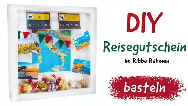 Video thumbnail for Anleitung - Reisegutschein basteln - DIY Reise-Gutschein im Ribba Rahmen Selbermachen