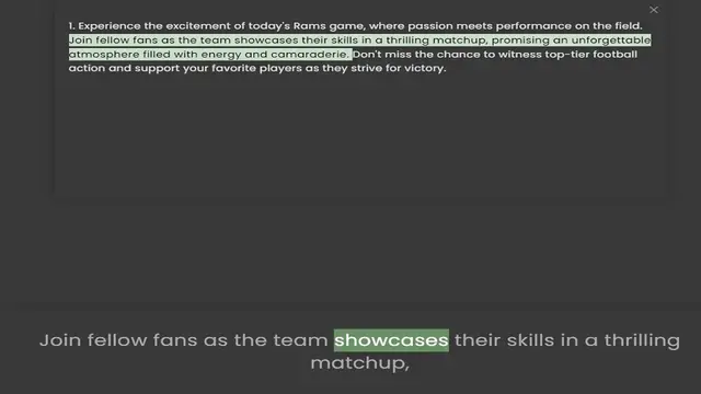 Video thumbnail for Join fellow fans as the team showcases their skills in a thrilling matchup, promising an unforgettable atmosphere filled with energy and camaraderie. Don't miss the chance to witness top-tier football action and support your favorite play