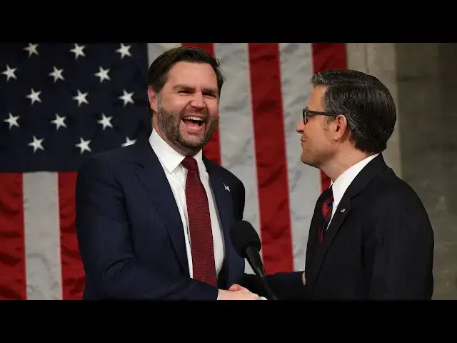 Video thumbnail for Speaker Johnson Caught On Hot Mic Before Trump Speech - Says The Unthinkable