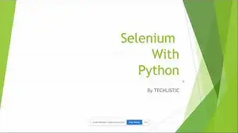 'Video thumbnail for Selenium with Python Tutorial: Step-by-Step Guide for Automation | TECHLISTIC.COM'