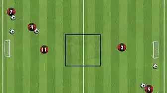 Video thumbnail for U10 Soccer Drills - Using skills and shooting