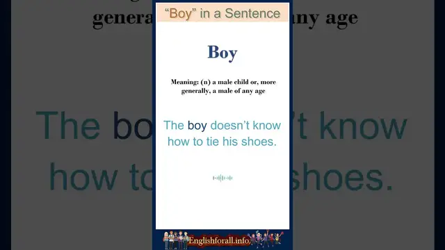 Video thumbnail for Boy meaning | Boy in a Sentence | Most common words in English #shorts
