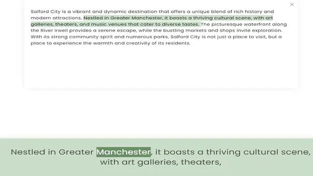 Video thumbnail for modern attractions. Nestled in Greater Manchester, it boasts a thriving cultural scene, with art galleries, theaters, and music venues that cater to diverse tastes. The picturesque waterfront along the River Irwell provides a serene escap