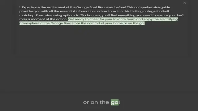 Video thumbnail for provides you with all the essential information on how to watch this thrilling college football matchup. From streaming options to TV channels, you'll find everything you need to ensure you don't miss a moment of the action. Get ready to