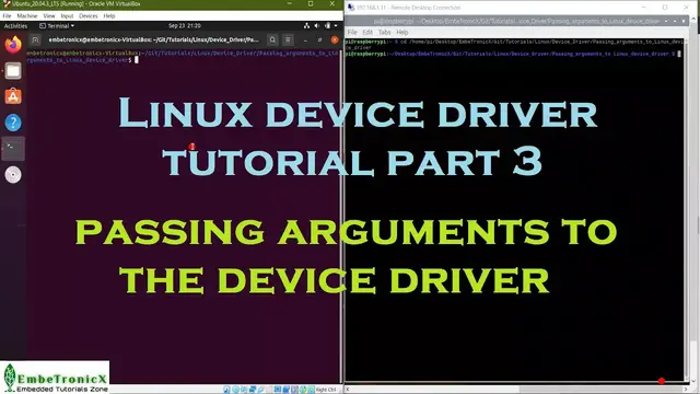 Video thumbnail for Linux Device Drivers Part 3 - Passing Arguments to Linux Device Driver