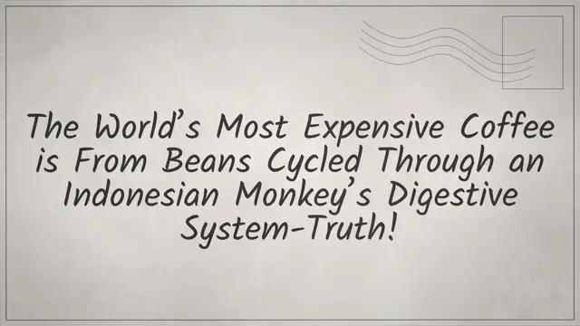 Video thumbnail for The World's Most Expensive Coffee is From Beans Cycled Through an Indonesian Monkey's Digestive System-Truth!
