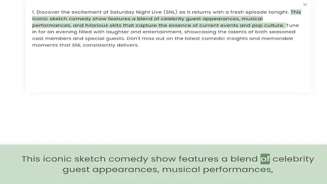 Video thumbnail for iconic sketch comedy show features a blend of celebrity guest appearances, musical performances, and hilarious skits that capture the essence of current events and pop culture. Tune in for an evening filled with laughter and entertainment