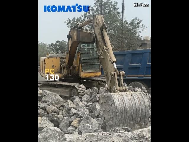 Video thumbnail for Komatsu PC130-7 || Maximum digging power available without pushing the lever fully